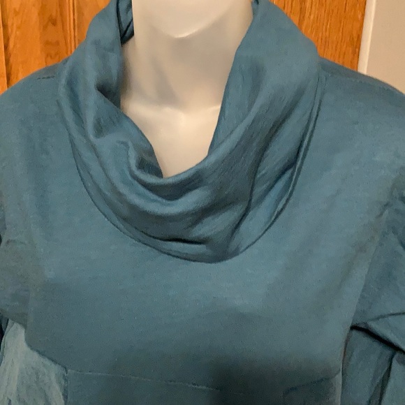 Made in Italy Cowl Neck Dress Teal Sz L//XL New!! - Picture 4 of 9